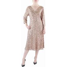 Alex Evenings Womens Sequined Below Knee Cocktail And Party Dress Bhfo