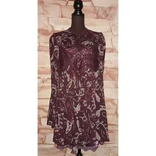 Free People Floral Crochet Lace Babydoll Tunic Dress Size Large
