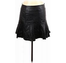 Ann Taylor Faux Leather Skirt: Black Bottoms - Women's Size 16