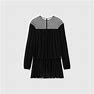 CELINE - Gathered Mini Dress In Silk Georgette - Black - Size : 36 - For Women