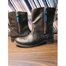 TOMMY HILFIGER Women's Brown Leather Boots Ankle Women's Boots Size 6.5m