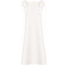 Carolina Herrera Women's Bow Strap Shift Dress - White - Size 12
