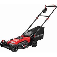 CRAFTSMAN V20 Lawn Mower, Push Mower, Lightweight And Portable, Grass Bag, Battery And Charger Included (CMCMW220P2)