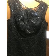 Ignite Evenings Women's Lace Sequin Sheath Party Dress: Black Sz 10