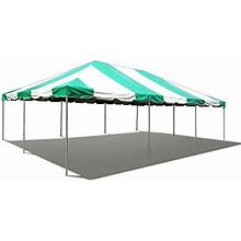 Party Tents Direct 20X30 Canopy Tent - Steel Frame - Outdoor Gazebo Pavilion Sun Shade Camping Shelter - Green Vinyl Heavy Duty Waterproof Tent Cover