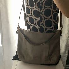 Coach Bags | Coach Silver Leather Handbag | Color: Silver | Size: Minimum