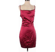 Shein Casual Dress - Sheath: Burgundy Print Dresses - Women's Size Small