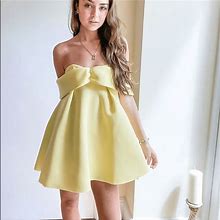 Asos Dresses | Asos Petite Exclusive Bardot Baby Doll Dress | Color: Yellow | Size: 2P