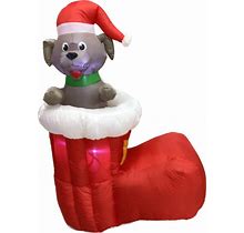 5ft Gemmy Airblown Inflatable Prototype Christmas Pop Up Puppy In Boot