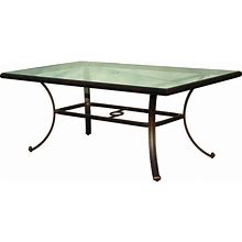 Darlee Classic 72 X 42 Inch Cast Aluminum Patio Dining Table With Glass Top