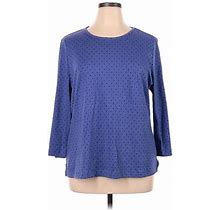 Appleseeds Long Sleeve T-Shirt: Blue Tops - Women's Size X-Large