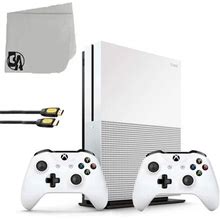 Microsoft Xbox One S 500Gb Gaming Console White 2 Controller Included Bolt Axtion Bundle Refurbished