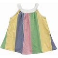 Flower Girl Dresses Sleeveless Colorful Stripes Midi Dress Beige 140 6Y-7Y