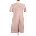 Bcbgeneration Casual Dress - Mini Mock Short Sleeves: Pink Print Dresses - Women's Size Medium