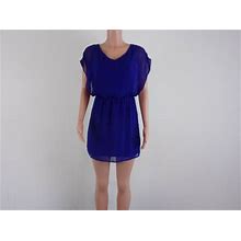 Lush Sleeveless Slip On Sheer Overlay Dress Size: Bust 32" Blue