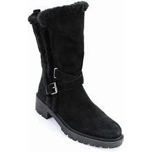 Sam Edelman Shoes | Sam Edelman Womens Black Leather Buckle Zip Mid-Calf Boots Shoes Size 8.5 | Color: Black | Size: 8.5