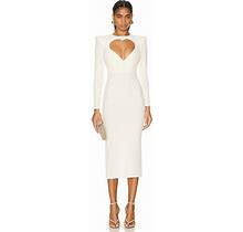 Alex Perry Monroe Heart Long Sleeve Dress - White - Casual Dresses Size US 0/ UK 4