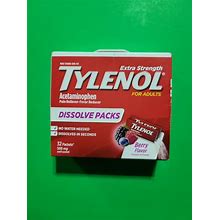 Tylenol Extra Strength Dissolve Packs With Acetaminophen, Berry, 32Ct SEALED