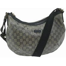 Gucci Gg Crystal Shoulder Bag Silver 181092 Auth 64651