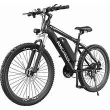 ANCHEER Electric Bike For Adults With 750W Peak Motor, 48V 499Wh Ebike, Up To 55 Miles, 3H Fast Charge, 26'' Gladiator Electric Mountain Bike, LCD
