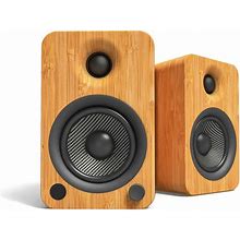 Kanto YU4BAMBOO Powered Speakers With Bluetooth And Built-In Phono Preamp | Auto Standby And Startup | Remote Included | 140W Peak Power | Pair |