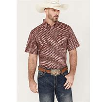 Panhandle Select Men's Floral Geo Short Sleeve Button Down Western Shi