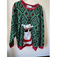 Llama Jolly Sweater Ugly Christmas Sweater XXL Unisex 100% Acrylic Jingle Llama