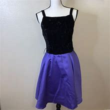 Vintage Dresses | De Laru Linda Bernell Vintage Velvet Satin Prom Dress | Color: Black/Purple | Size: 10