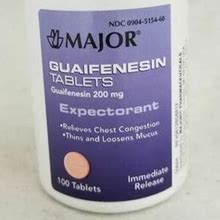 Major 238163 Guaifenesin Cold Relief, 1 Bottle Of 100 Tablets,