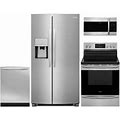 Frigidaire 959933 4 Piece Kitchen Appliance Package W/ FGSC2335TF Side By Side Refrigerator FGEF3059TF 30" Electric Range FGMV1 - 36"