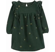 Carter's Baby Girls Long Sleeve A-Line Dress | Green | Regular 18 Months | Dresses A-Line Dresses