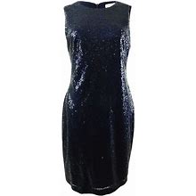 Calvin Klein Dresses | Calvin Klein Women's Sequined Sheath Dress (6, Twilight) | Color: Blue | Size: 6