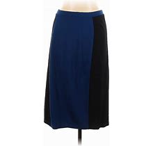 Long Tall Sally Casual Skirt: Blue Color Block Bottoms - Women's Size 10