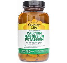 Country Life, Calcium Magnesium Potassium, 180 Tablets