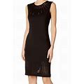 Calvin Klein Women's Laser-Cut Sheath Dress (12, Black)