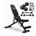 FLYBIRD Adjustable Weight Bench With Lumbar Support WP129, WP129+70Lbs