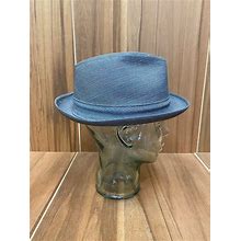Stetson Gray Brimmed Fedora Hat Size 7 1/4, Made In U.S.A.