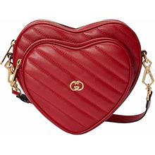 Gucci Interlocking G Mini Heart Shoulder Bag Red/White/Black For Women 20cm / 7.9in 751628 AACCL 6433