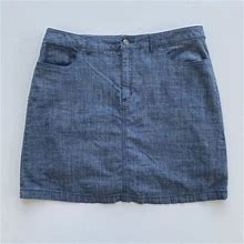 Croft & Barrow Classic Fit Chambray Skort Size 16 Flat Front Pocketed