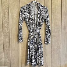 Diane Von Furstenberg Dresses | Rare Diane Von Furstenberg Printed Wrap Dress | Color: Black/White | Size: 0
