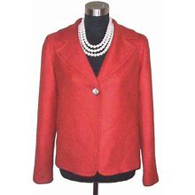 Women's Talbots Suit Jacket Sz 4 Rust Dress Casual Wool Blazer S