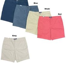 Chaps Sportswear Men's 9" Inseam Stretch Flat Front Twill Shorts (Blue, 40)