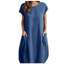 Nechology Club Dress Women's Neck Long Sleeve Floral Print Ruffle Short Dress Blue Medium