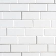 Festival | Bright White Ice Beveled Ceramic Wall Tile, 4 X 10 - Floor & Decor | 100132448