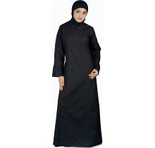 Mybatua Classic Black Poplin Abaya, Formal And Casual Wear Muslim Traditional Ladies Long Gown, Islamic Clothing, Jilbab, Jalabiya, AY-227