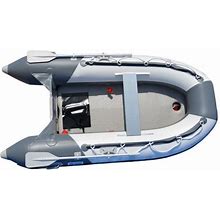 Bris 82 ft Inflatable Boat Inflatable Pontoon Dinghy Raft Tender Boat With Airdeck Floor, Gray With White, 8.2 ft