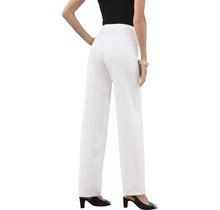 Plus Size Women's Classic Bend Over® Pant By Roaman's In White (Size 28 T) Pull On Slacks