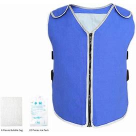 Summer Ice Cooling Vest With Reflective Strip +20 Ice Packs +6 Bubble