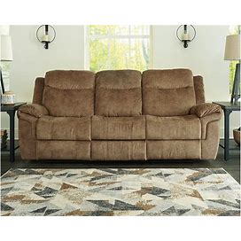 Ashley Huddle Up Reclining Sofa With Drop Down Table In Nutmeg