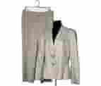 Albert Nipon Shimmery Beige Pant Blazer Suit Size 12